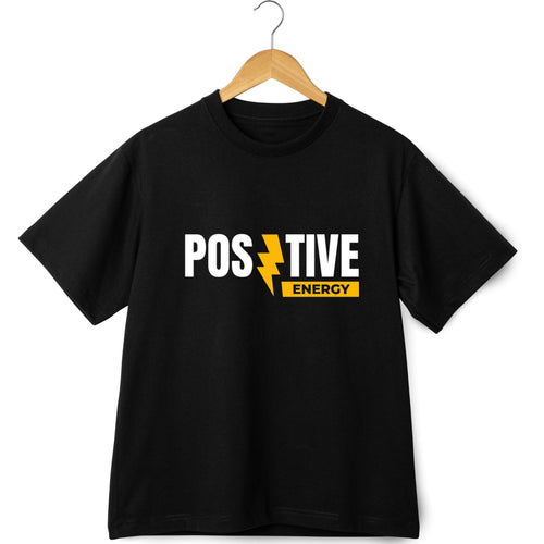 Black T-Shirt with Bold Positive Energy